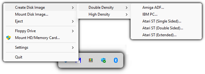 Context menu for Disk Flashback